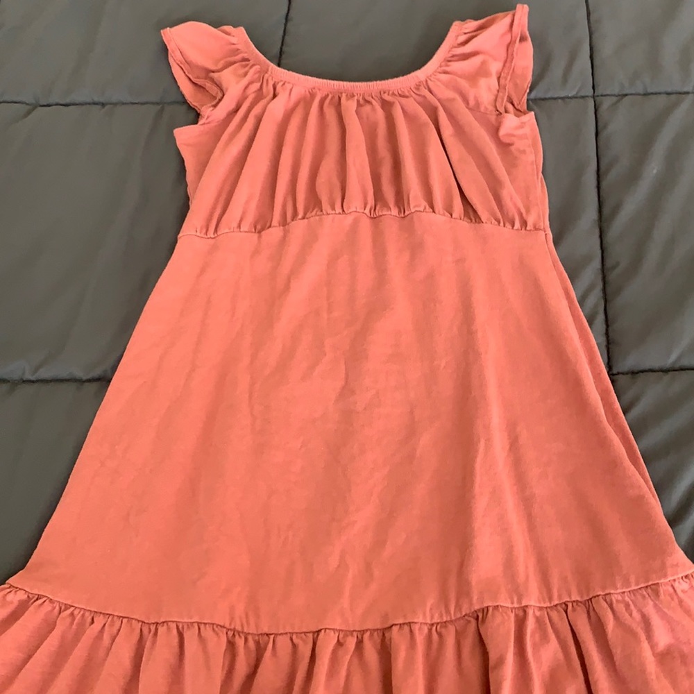 Peach colored mini dress